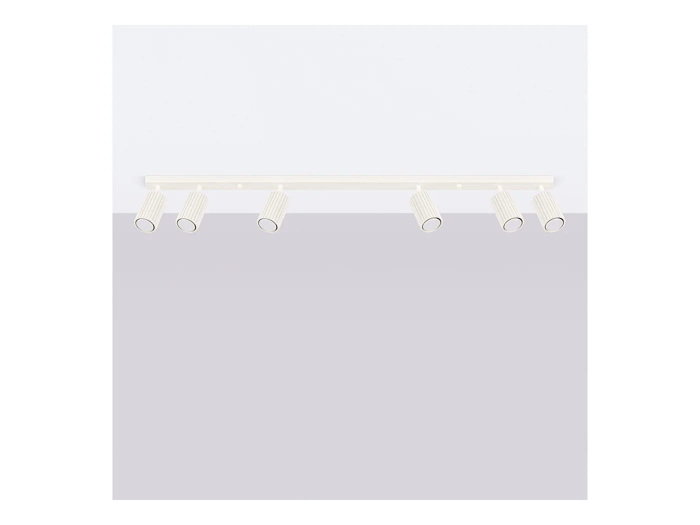 Plafondlamp Gloow minimalistisch van  - 6 lichtbronnen 3000K - L.117 x H.16,5 cm - beige