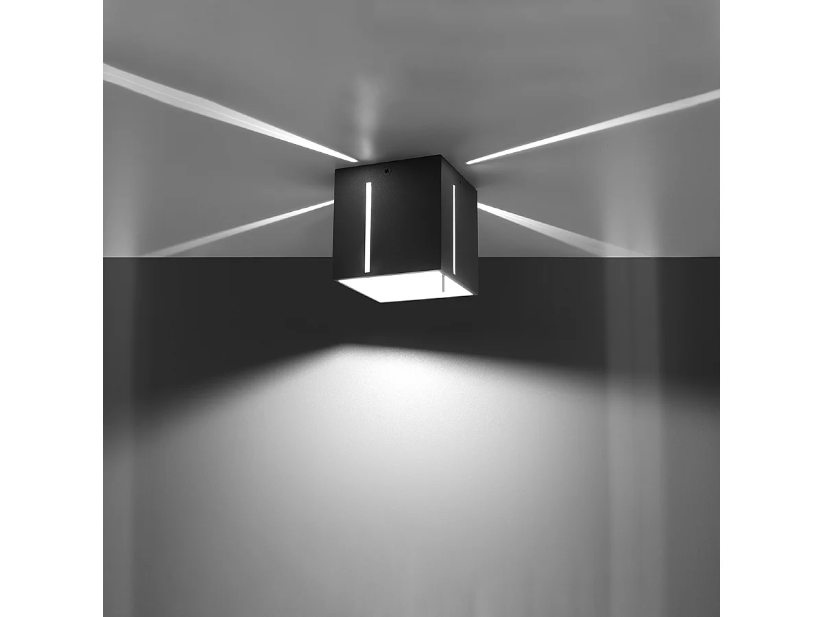 Plafonniers Luminara moderne en aluminium - 1 sources lumineuses 3000K - L.10 x H.10 cm - gris