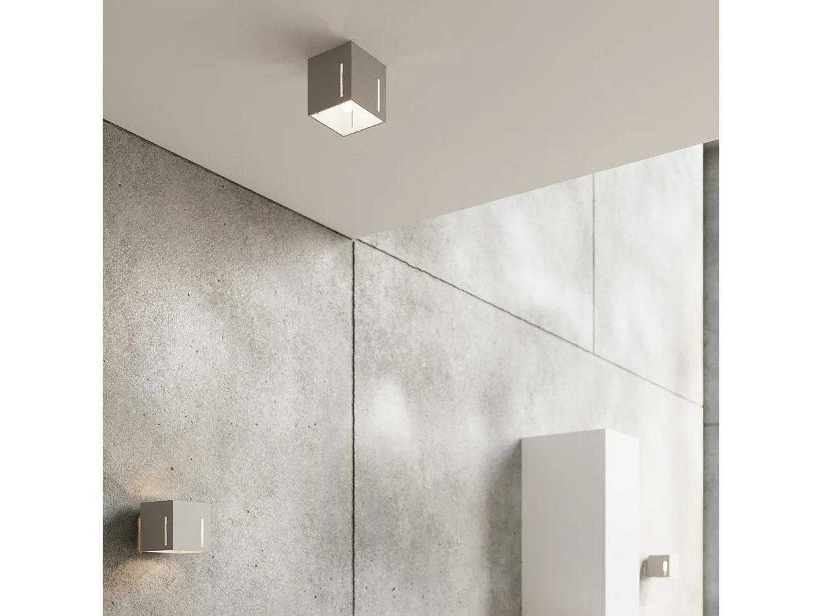 Plafonniers Luminara moderne en aluminium - 1 sources lumineuses 3000K - L.10 x H.10 cm - gris