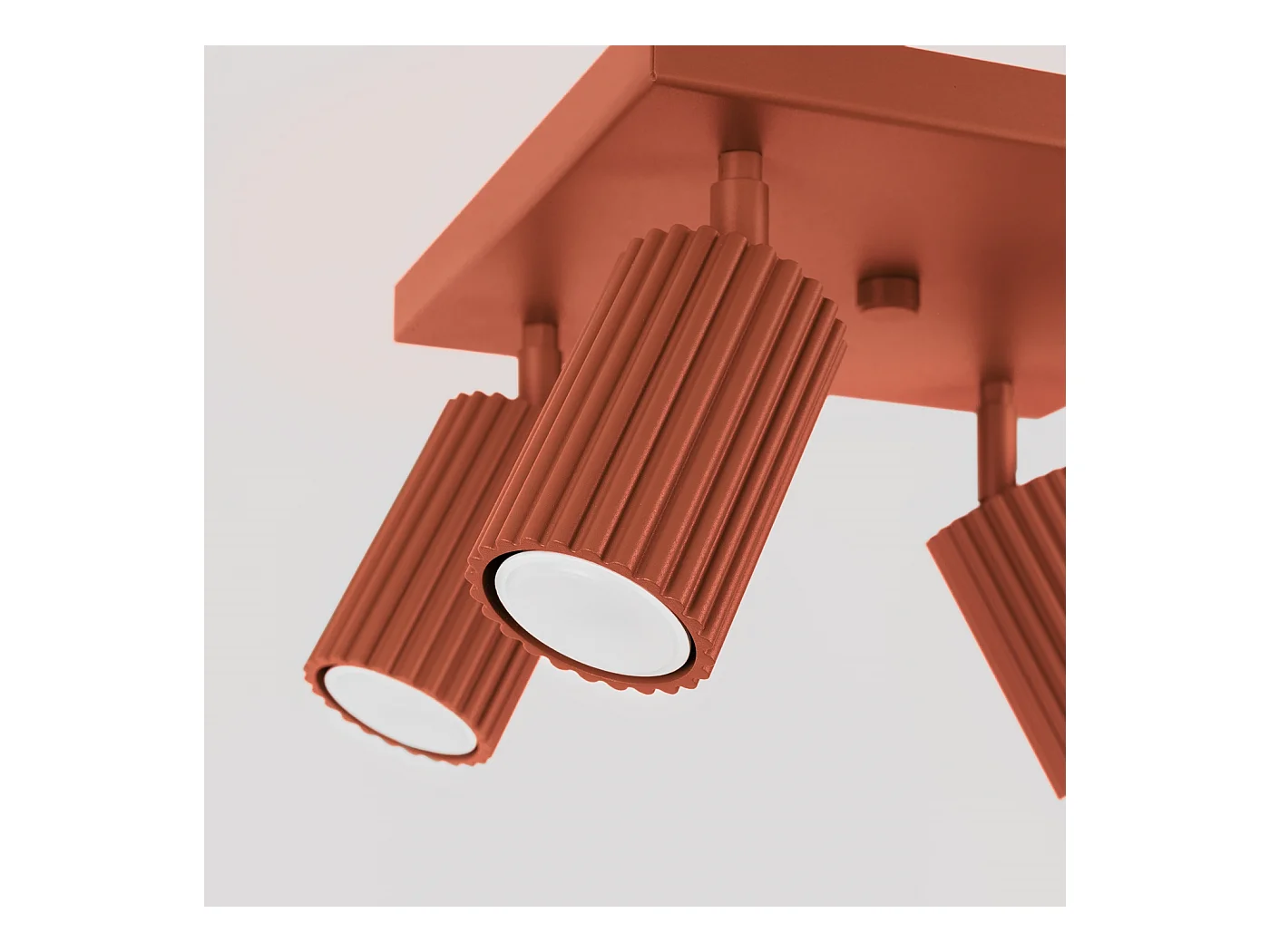 Plafondlamp Gloow minimalistisch van  - 4 lichtbronnen 3000K - L.25 x H.16,5 cm - rode oker