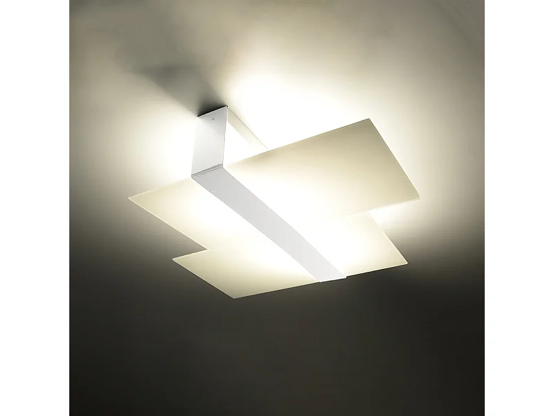 Plafondlampen Verre modern van  - 2 lichtbronnen 3000K - L.65 x H.11 cm - wit