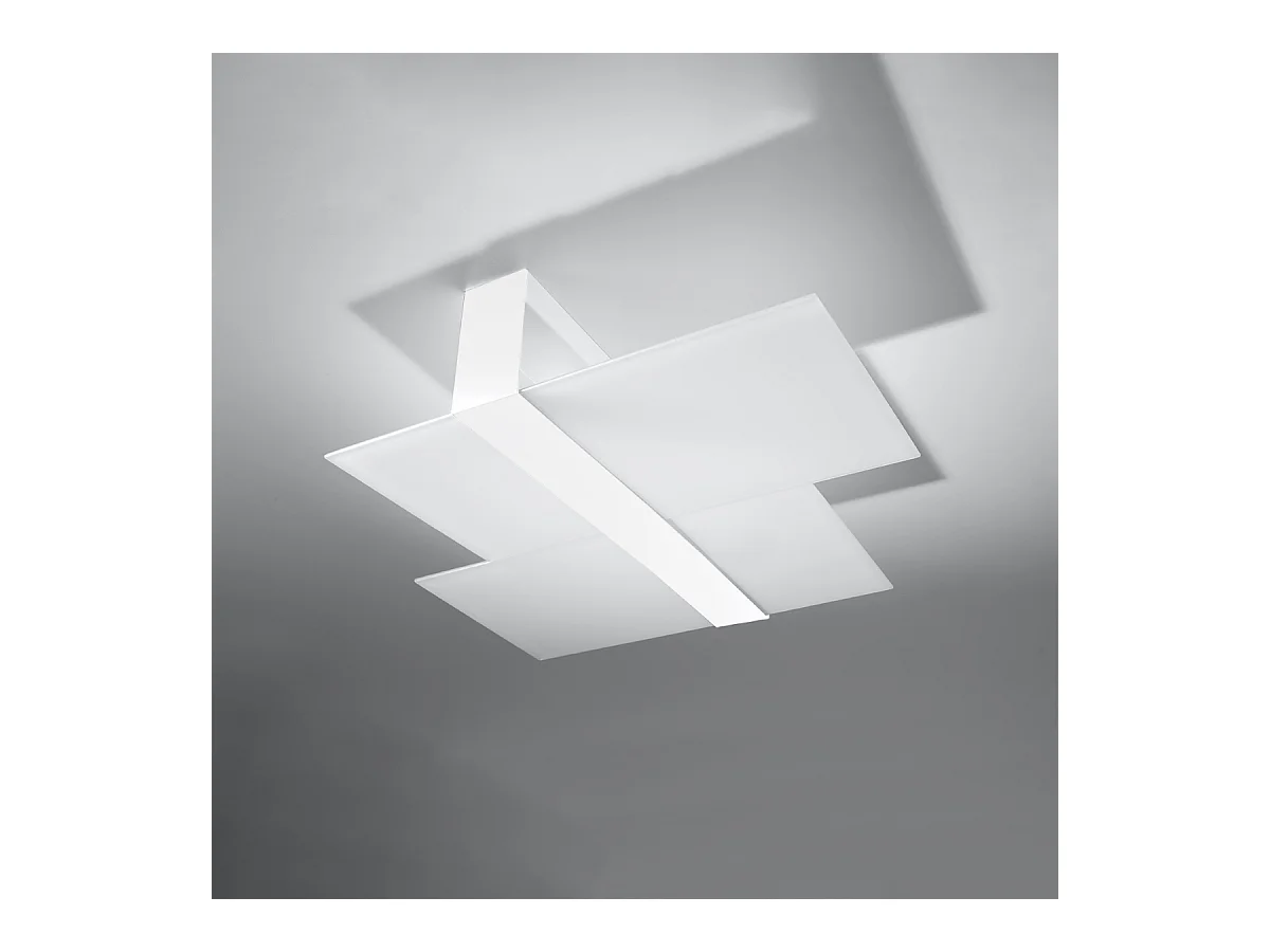 Plafondlampen Verre modern van  - 2 lichtbronnen 3000K - L.65 x H.11 cm - wit