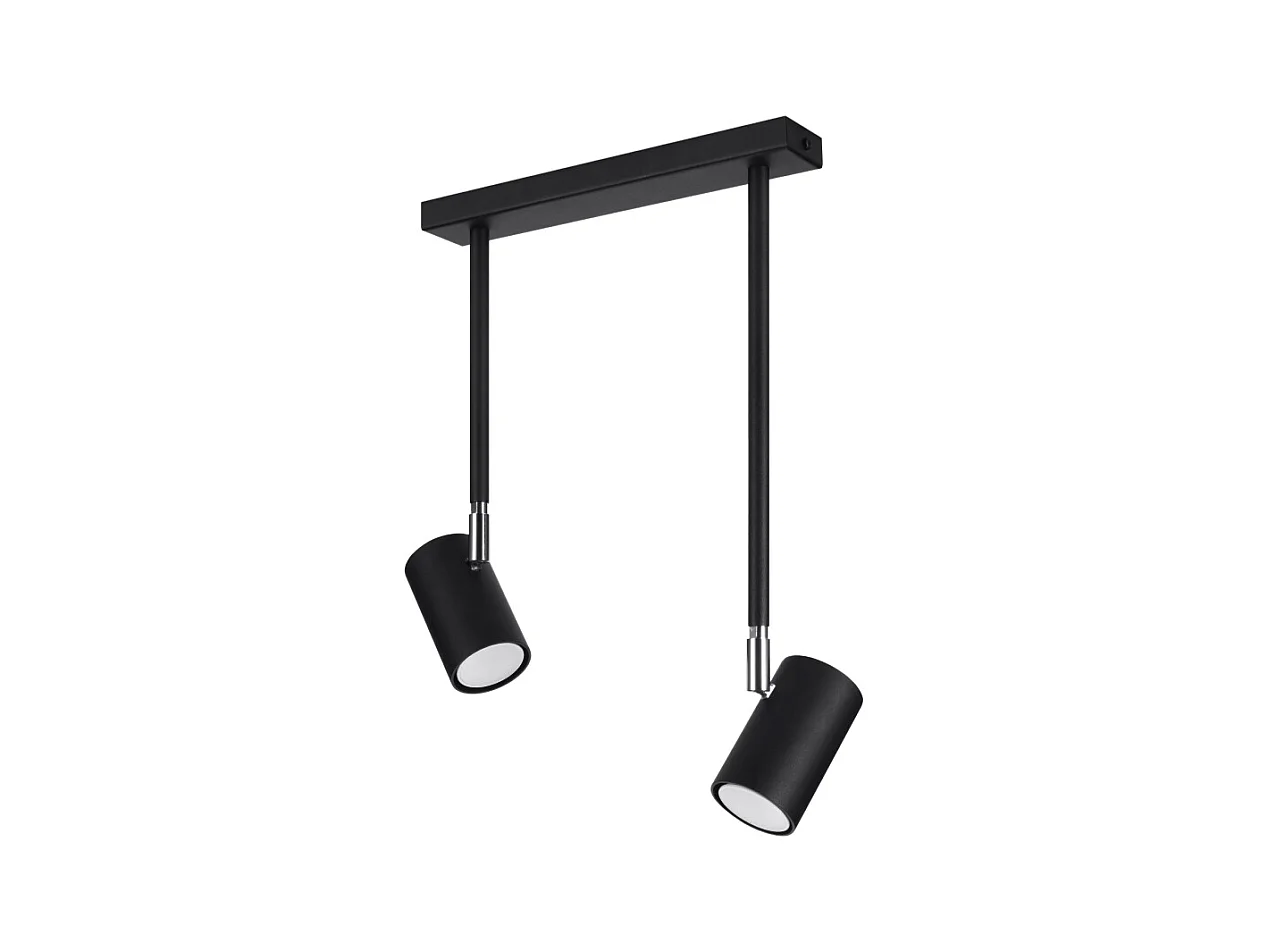 Plafony nowoczesny Novatel, stal - 2 źródło światła 3000K - L.30 x H.43 cm - czarny