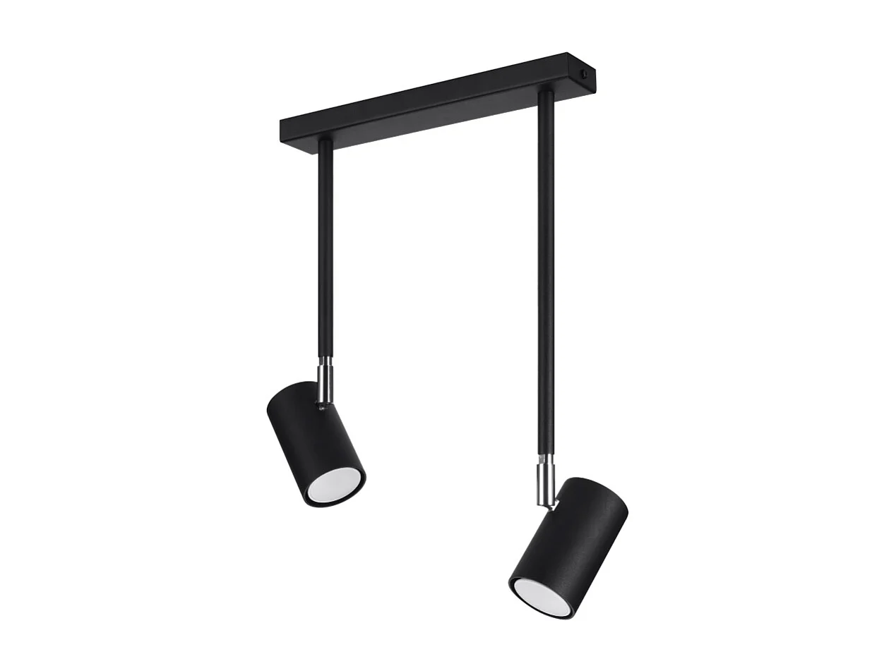 Plafonniers Novatel moderne en acier - 2 sources lumineuses 3000K - L.30 x H.43 cm - noir