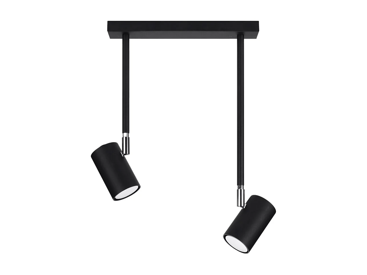 Plafonniers Novatel moderne en acier - 2 sources lumineuses 3000K - L.30 x H.43 cm - noir