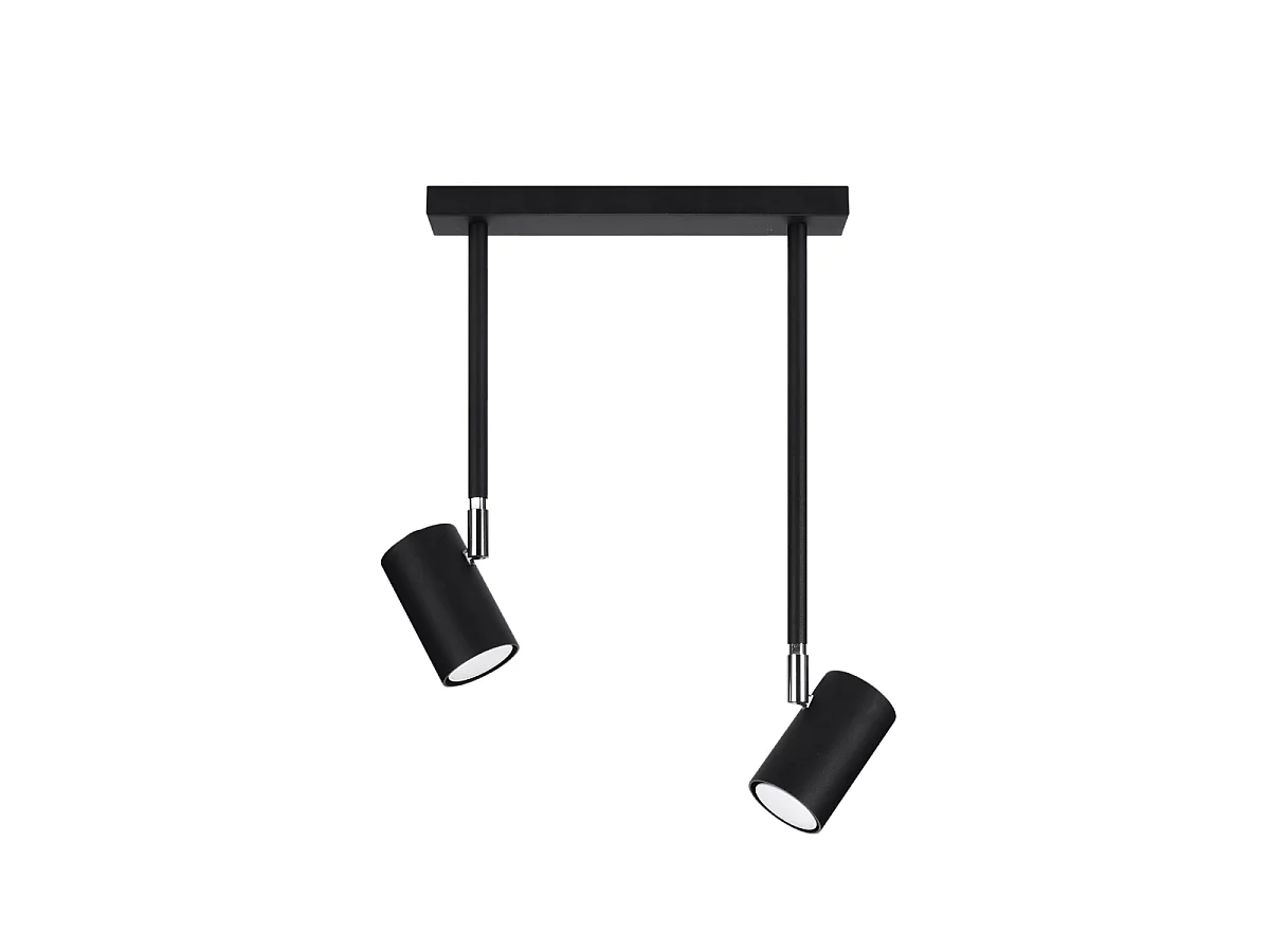 Luminárias de teto Novatel moderno, aço - 2 fontes de luz 3000K - L.30 x H.43 cm - preto