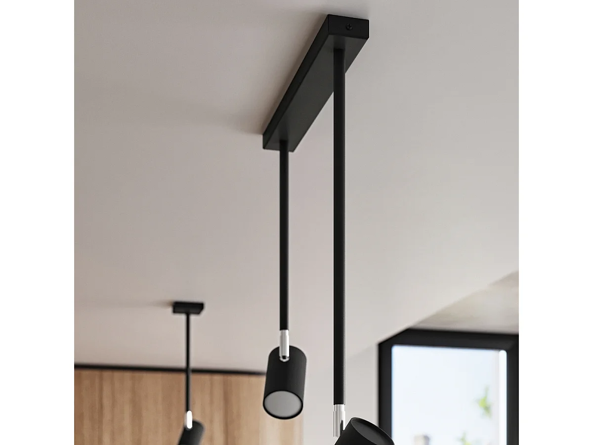 Luminárias de teto Novatel moderno, aço - 2 fontes de luz 3000K - L.30 x H.43 cm - preto