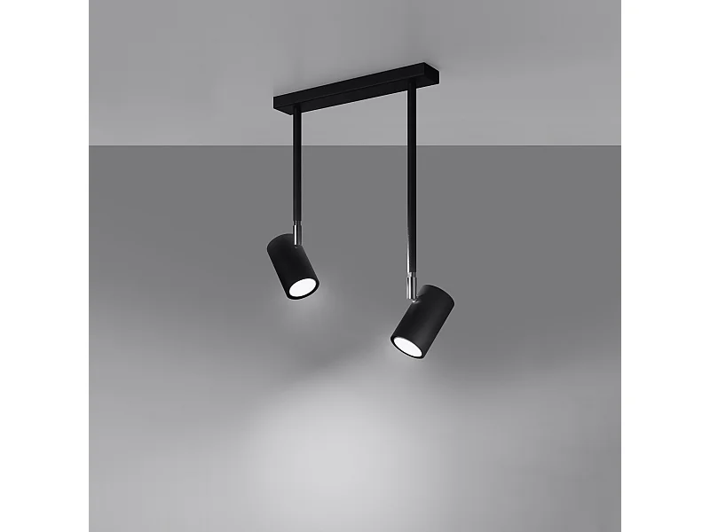 Plafonniers Novatel moderne en acier - 2 sources lumineuses 3000K - L.30 x H.43 cm - noir