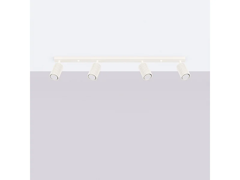 Plafondlamp Gloow minimalistisch van  - 4 lichtbronnen 4000K - L.81 x H.16,5 cm - beige