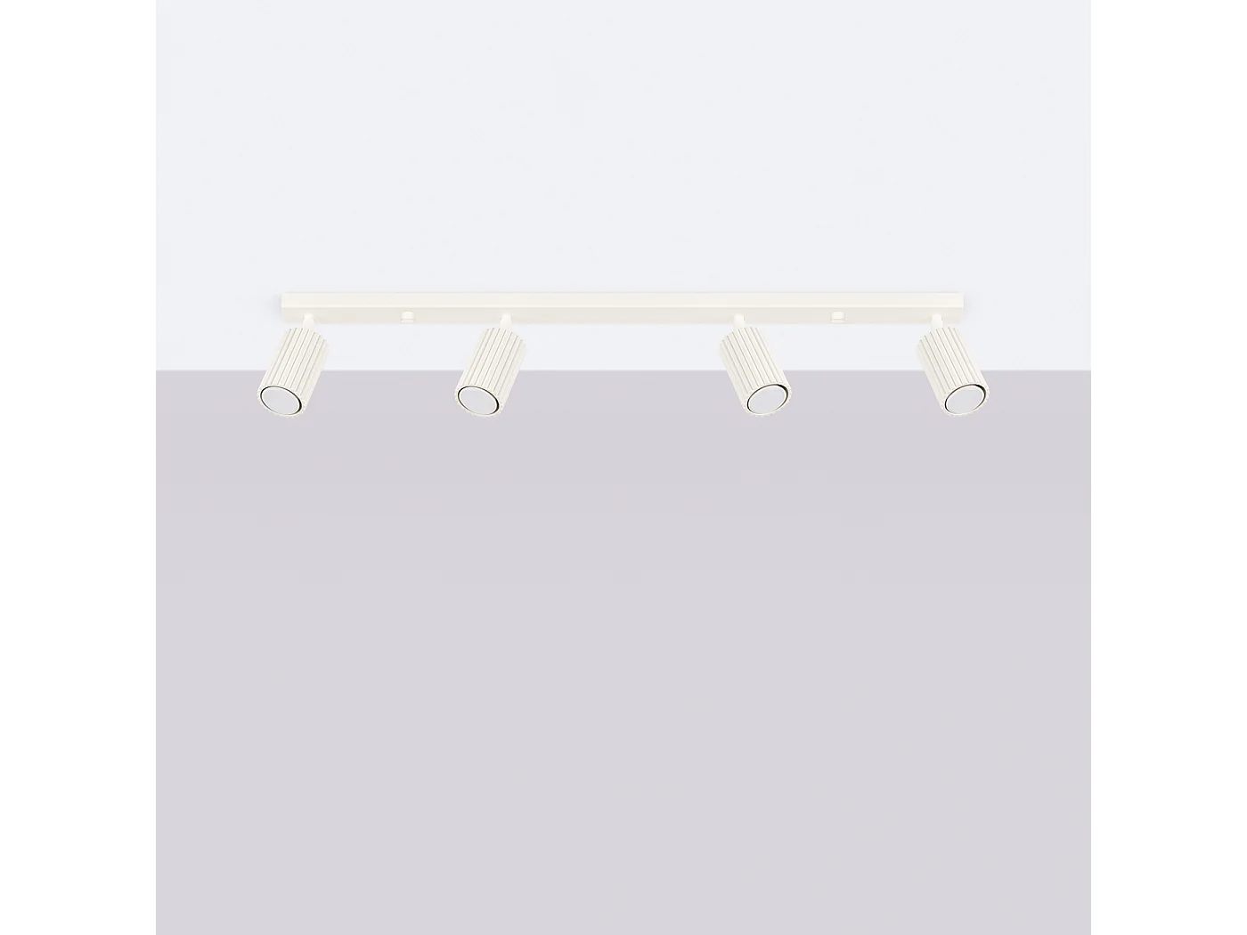 Lampa sufitowa minimalistyczny Gloow, aluminium - 4 źródło światła 4000K - L.81 x H.16.5 cm - beżowy