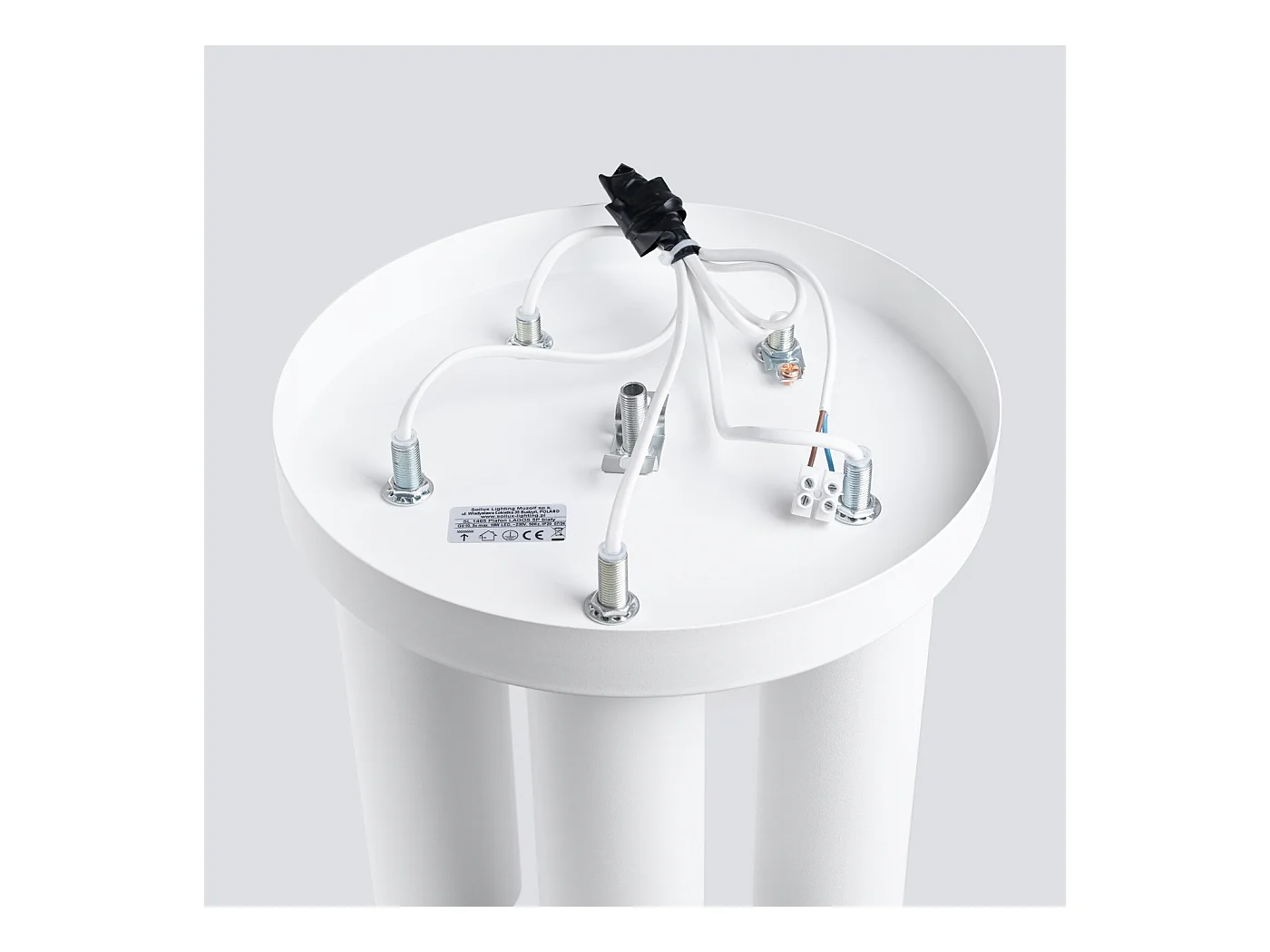 Plafonnier Toris moderne en acier - 5 sources lumineuses 4000K - L.25 x H.33 cm - blanc