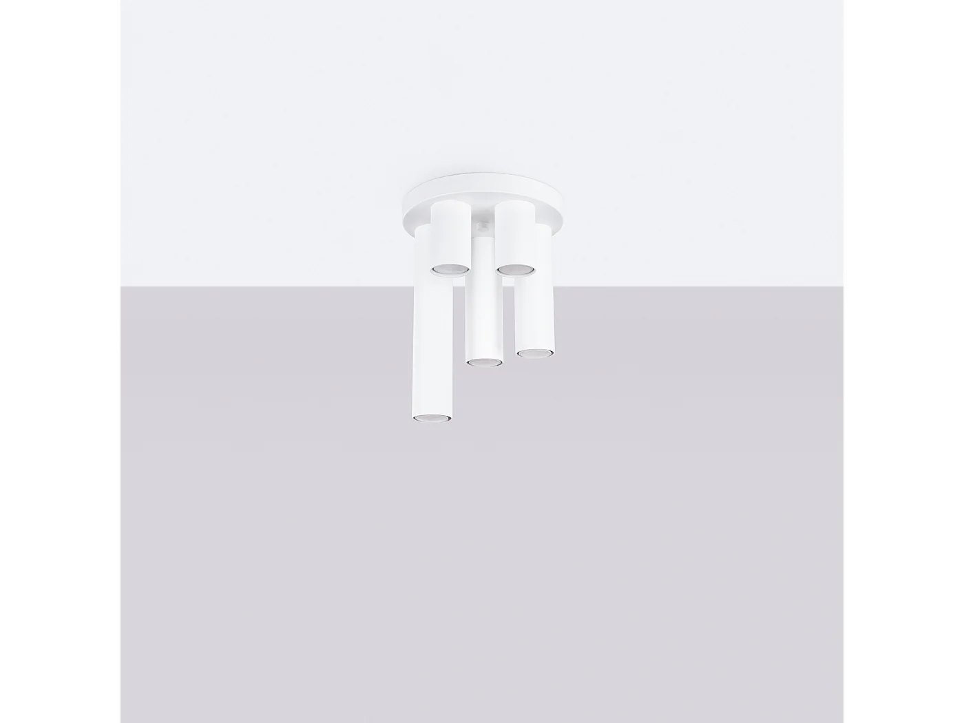 Luminária de teto Toris moderno, aço - 5 fontes de luz 4000K - L.25 x H.33 cm - branco