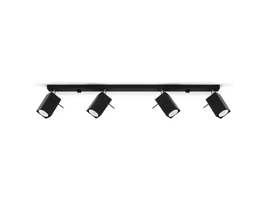 Plafonniers Briow moderne en acier - 4 sources lumineuses 3000K - L.80 x H.16 cm - noir