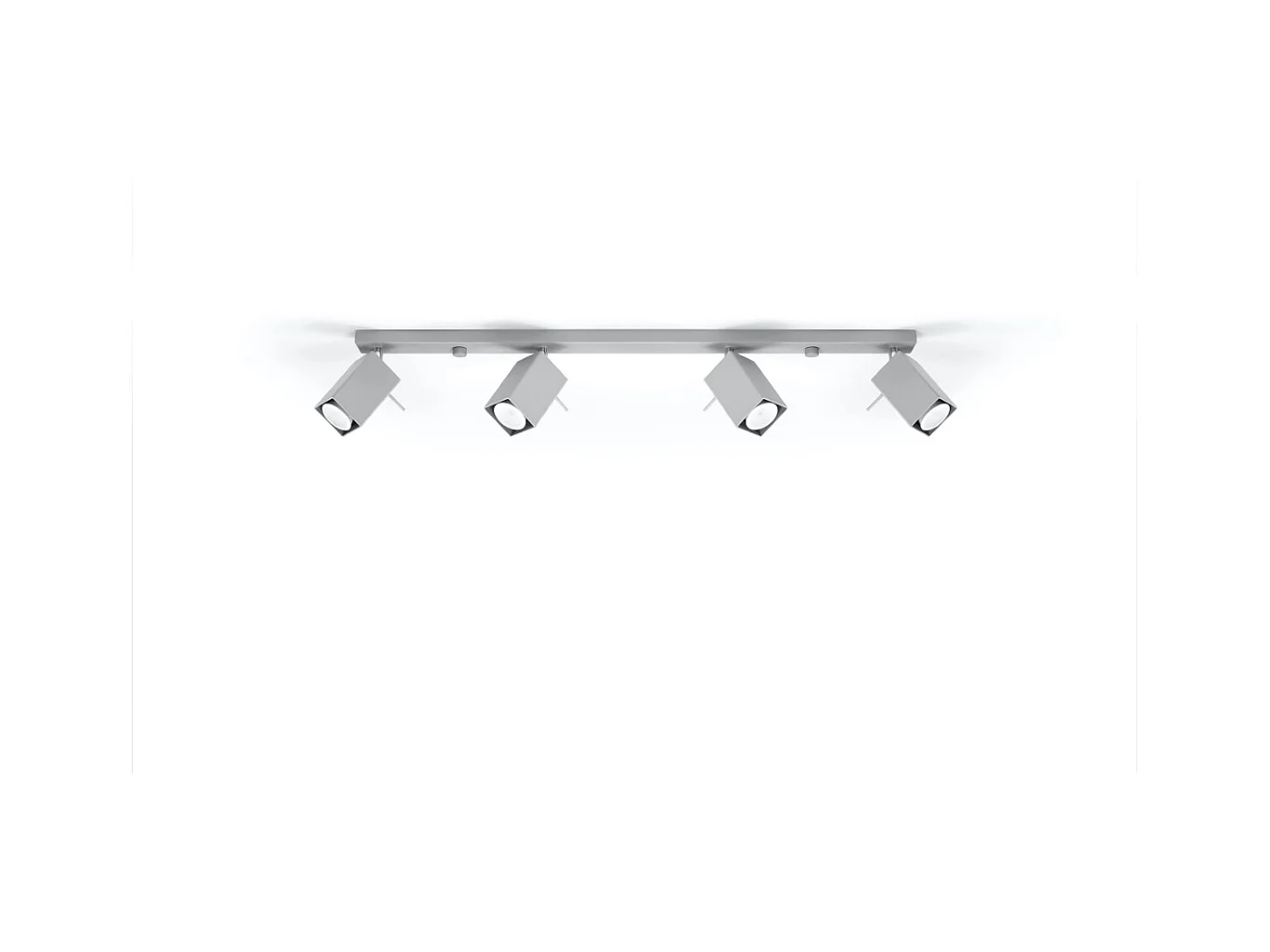 Plafonniers Briow moderne en acier - 4 sources lumineuses 3000K - L.80 x H.16 cm - gris