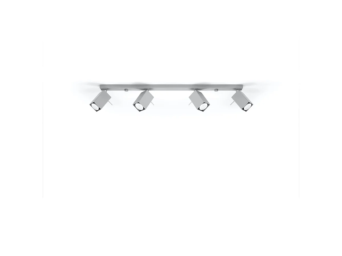 Luminárias de teto Briow moderno, aço - 4 fontes de luz 3000K - L.80 x H.16 cm - cinza