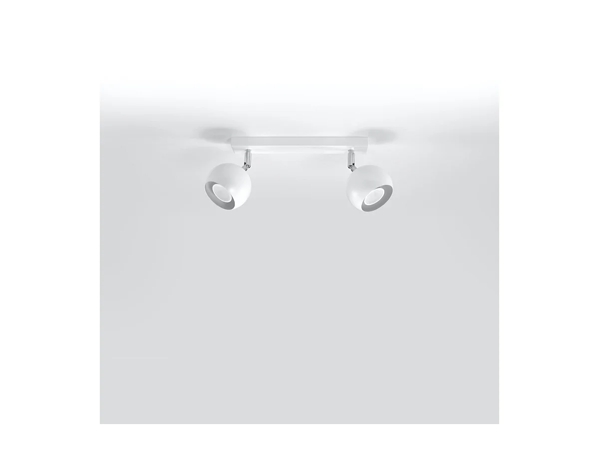 Plafony nowoczesny Rayis, stal - 2 źródło światła 3000K - L.30 x H.16 cm - biały