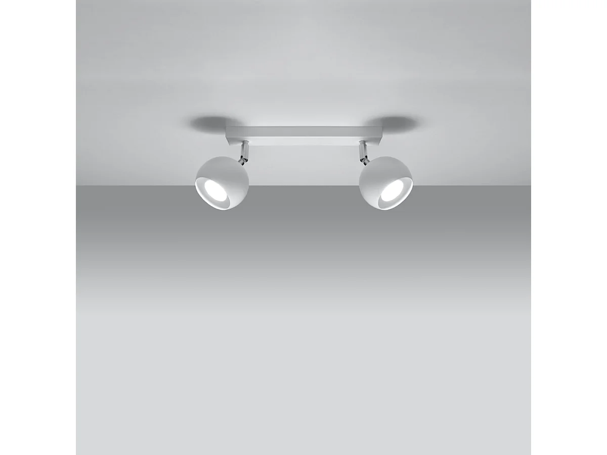 Plafonniers Rayis moderne en acier - 2 sources lumineuses 3000K - L.30 x H.16 cm - blanc