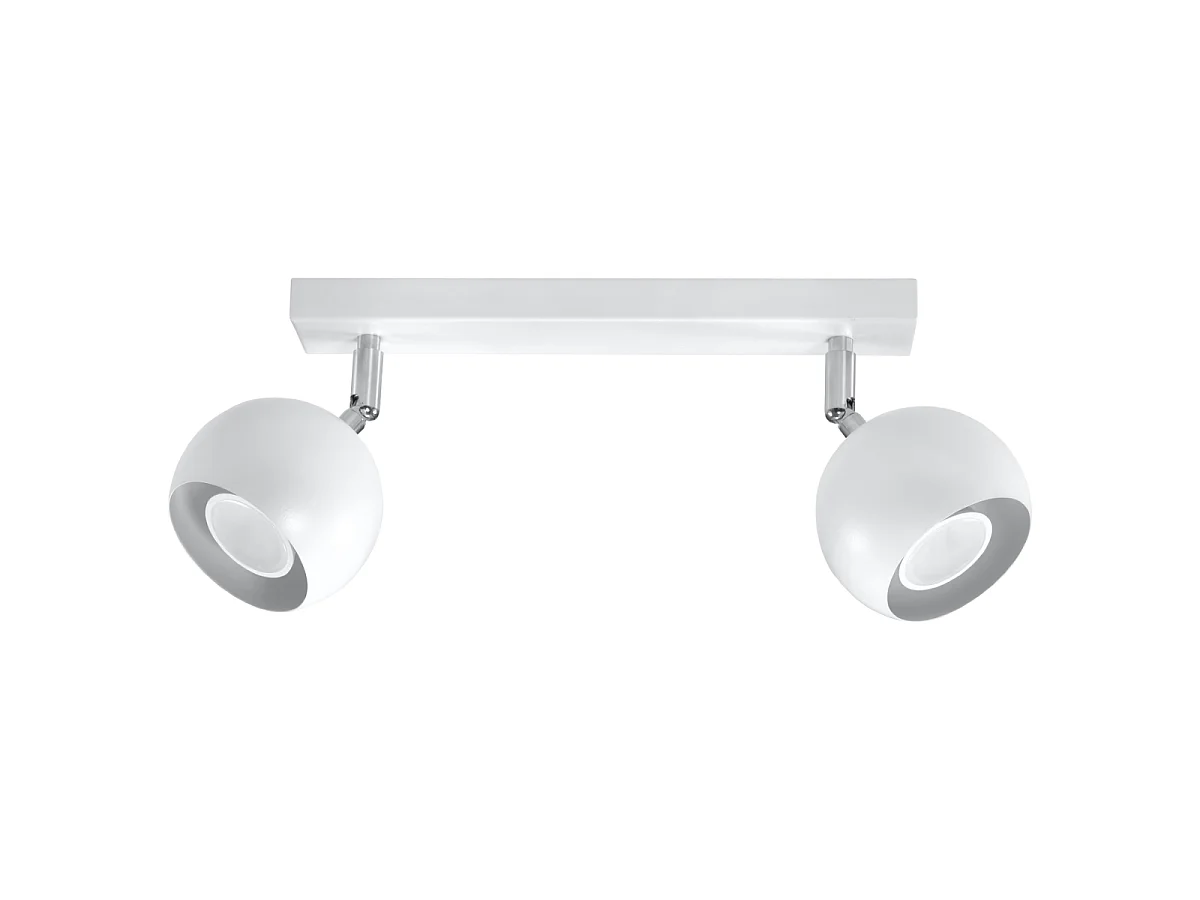 Luminárias de teto Rayis moderno, aço - 2 fontes de luz 3000K - L.30 x H.16 cm - branco
