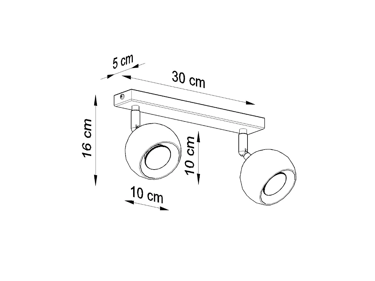 Luminárias de teto Rayis moderno, aço - 2 fontes de luz 3000K - L.30 x H.16 cm - branco