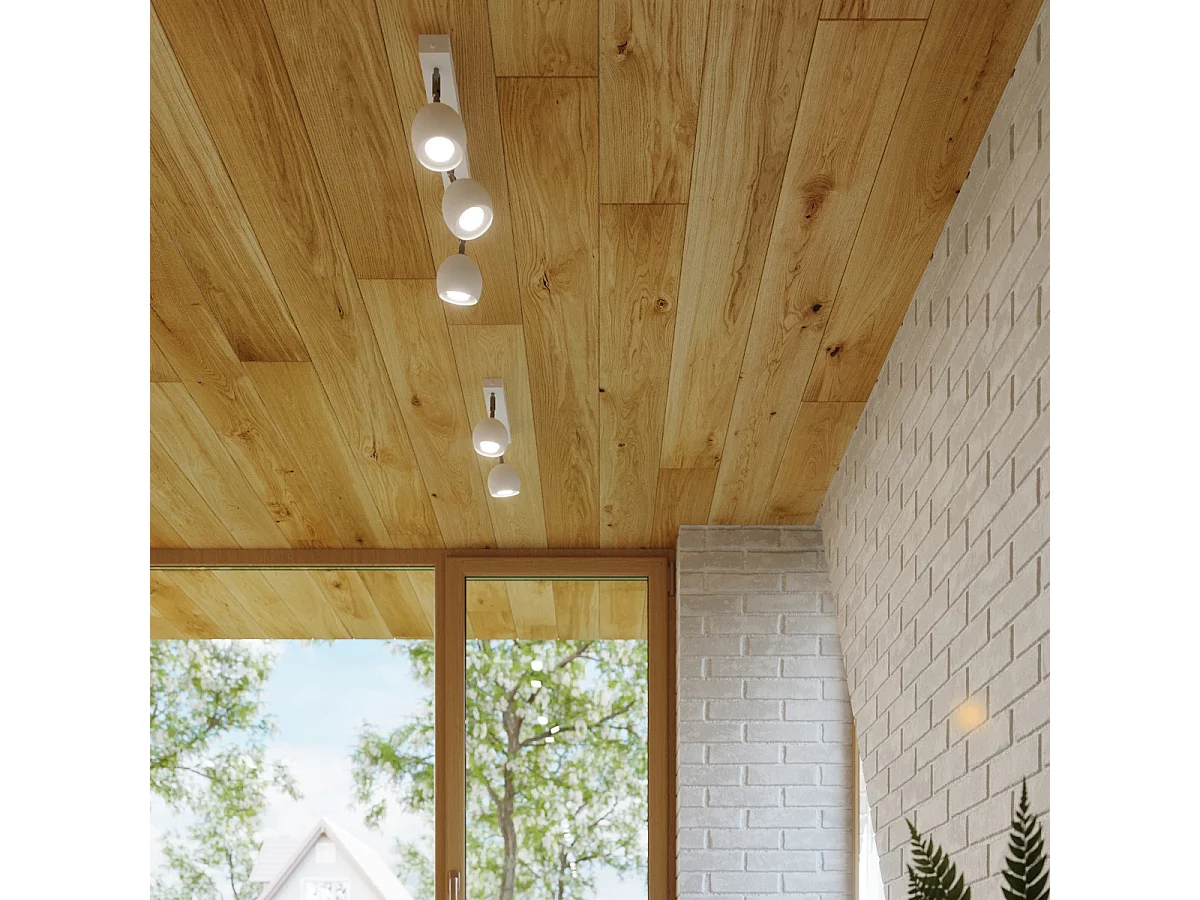 Luminárias de teto Rayis moderno, aço - 2 fontes de luz 3000K - L.30 x H.16 cm - branco