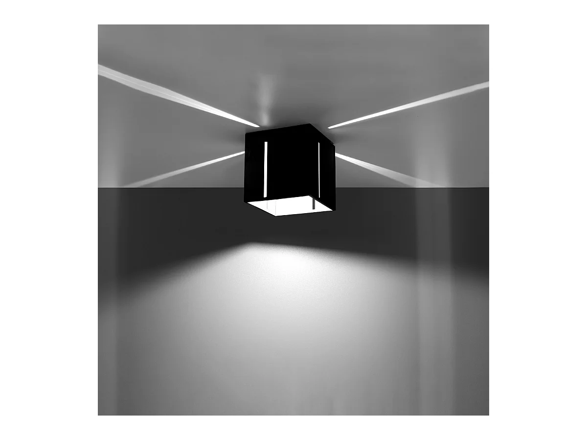 Plafonniers Luminara moderne en aluminium - 1 sources lumineuses 3000K - L.10 x H.10 cm - noir