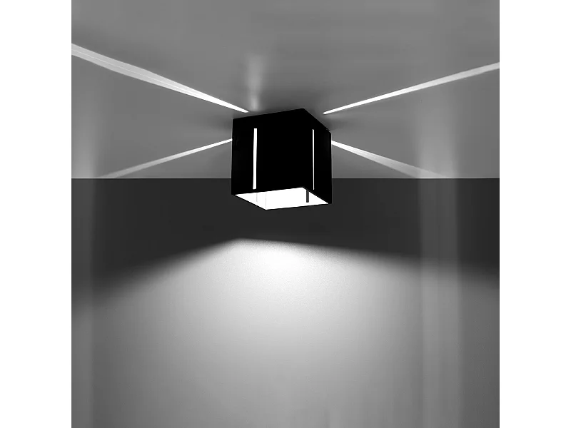 Plafonniers Luminara moderne en aluminium - 1 sources lumineuses 3000K - L.10 x H.10 cm - noir