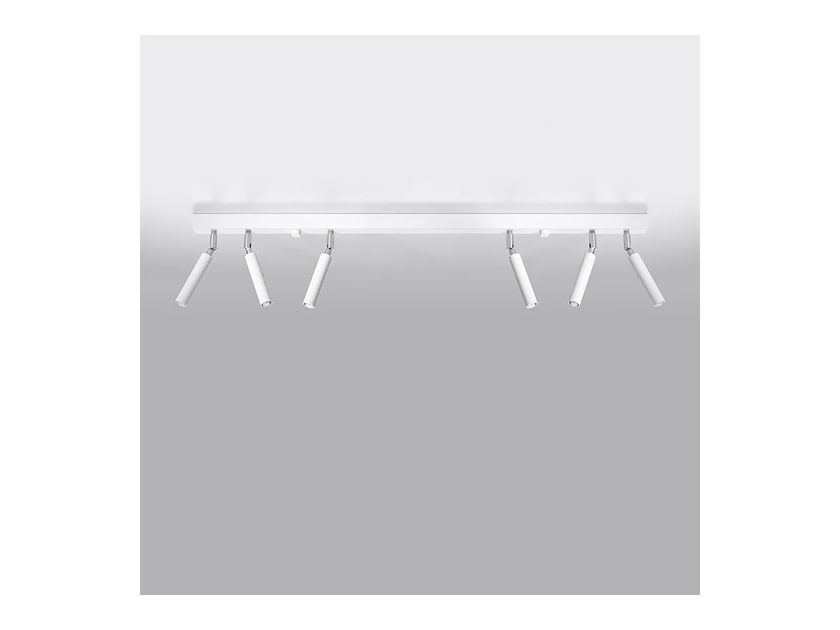 Plafony nowoczesny Astix, aluminium - 6 źródło światła 3000K - L.100 x H.20 cm - biały