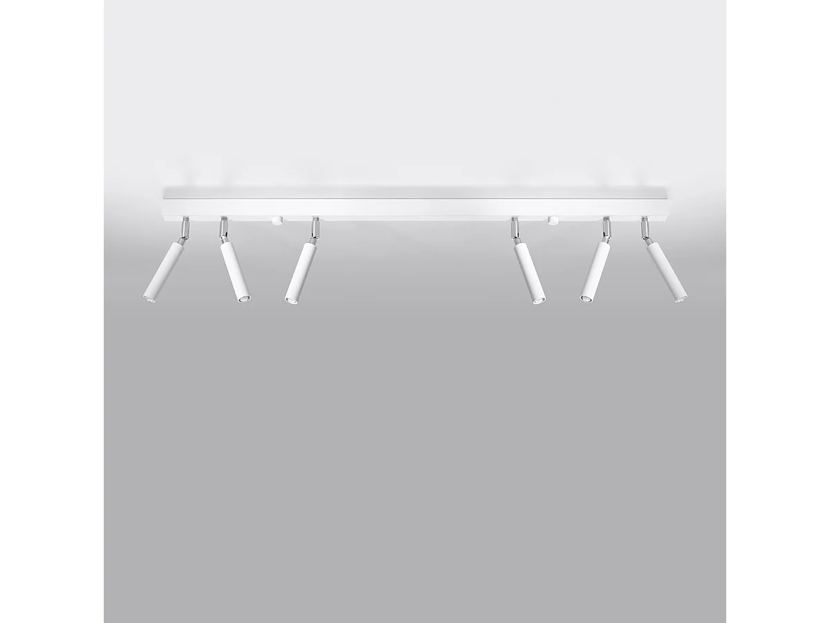 Luminárias de teto Astix moderno, alumínio - 6 fontes de luz 3000K - L.100 x H.20 cm - branco