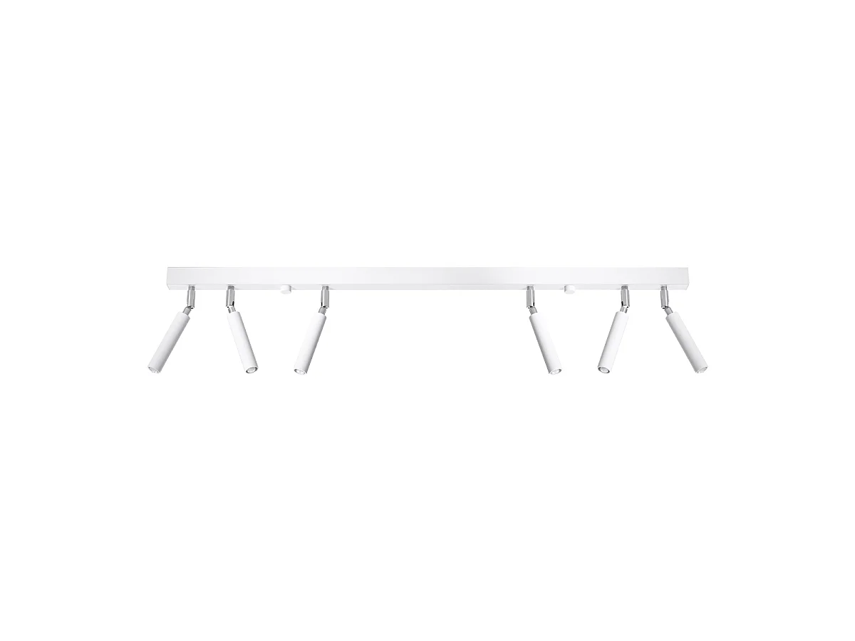 Luminárias de teto Astix moderno, alumínio - 6 fontes de luz 3000K - L.100 x H.20 cm - branco