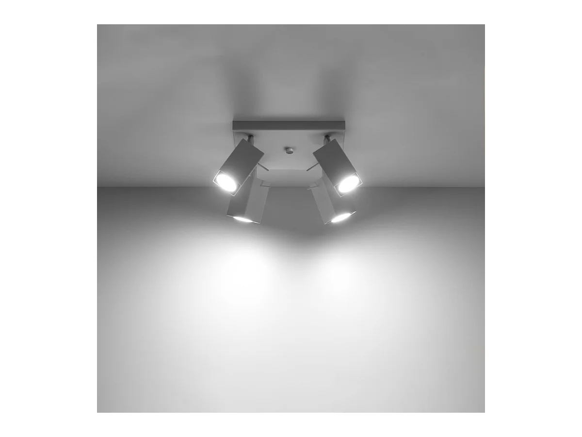 Plafony nowoczesny Briow, stal - 4 źródło światła 4000K - L.25 x H.16 cm - biały