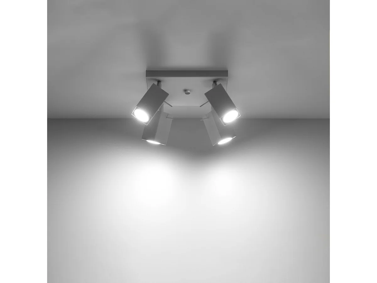 Plafonniers Briow moderne en acier - 4 sources lumineuses 4000K - L.25 x H.16 cm - blanc