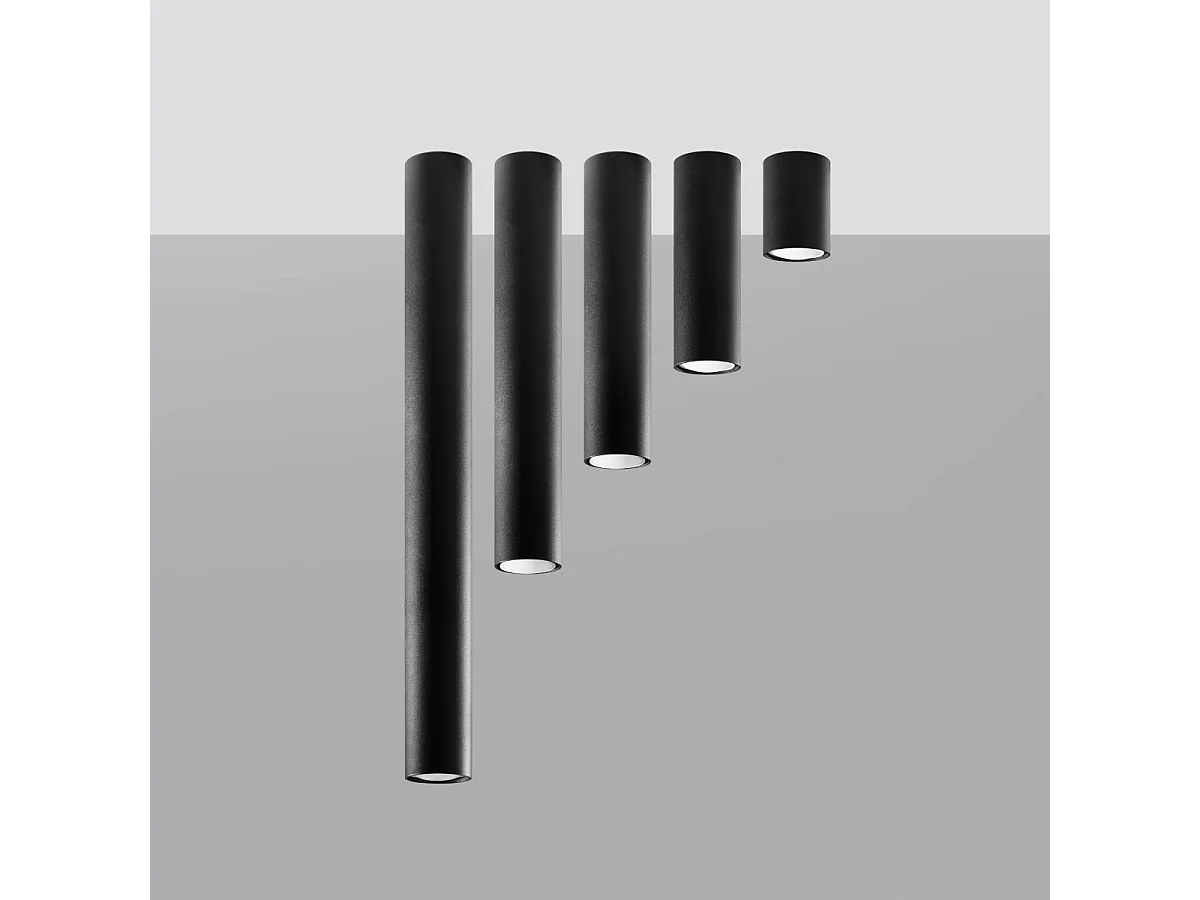 Plafonniers Toris moderne en acier - 1 sources lumineuses 3000K - L.6 x H.20 cm - noir