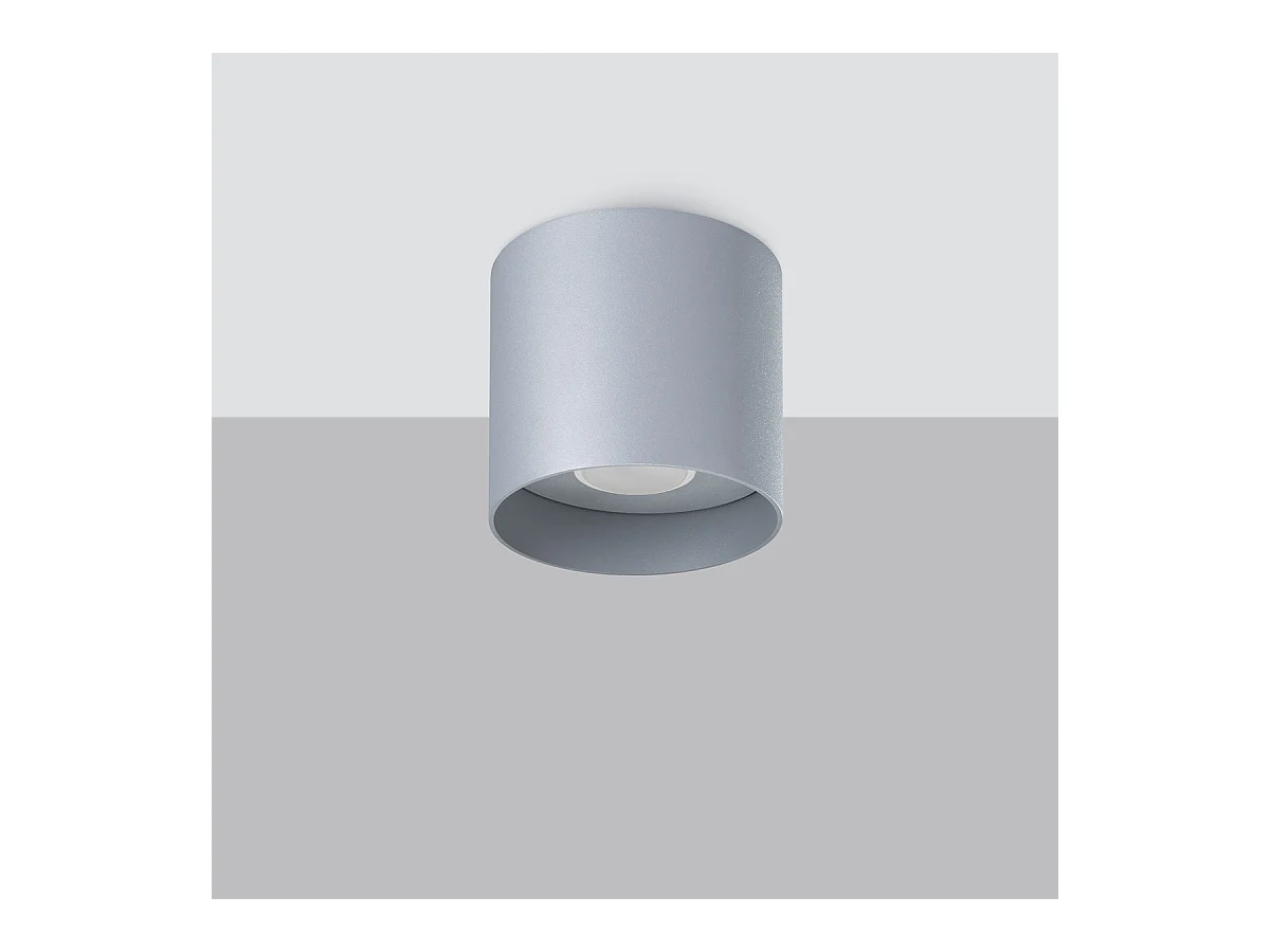 Plafondlampen Shiis minimalistisch van  - 1 lichtbronnen 3000K - L.12 x H.11 cm - grijs