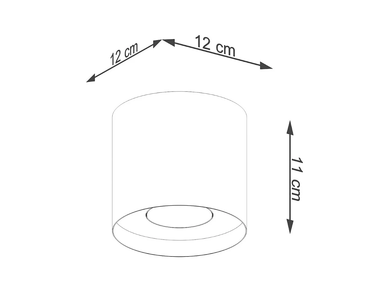Plafondlampen Shiis minimalistisch van  - 1 lichtbronnen 3000K - L.12 x H.11 cm - grijs