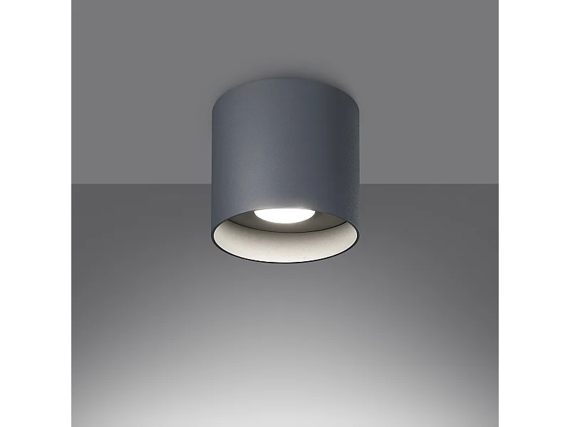 Plafonniers Shiis minimaliste en aluminium - 1 sources lumineuses 3000K - L.12 x H.11 cm - gris