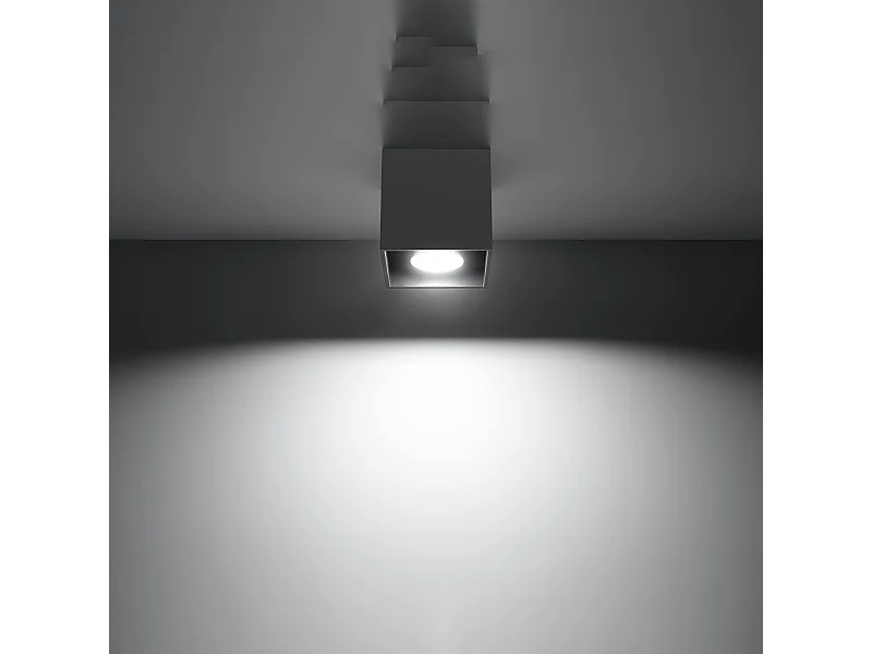 Plafonniers Quadx moderne en aluminium - 1 sources lumineuses 3000K - L.10 x H.10 cm - anthracite