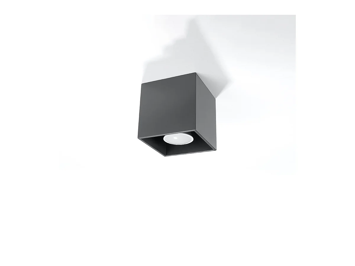 Plafonniers Quadx moderne en aluminium - 1 sources lumineuses 3000K - L.10 x H.10 cm - anthracite