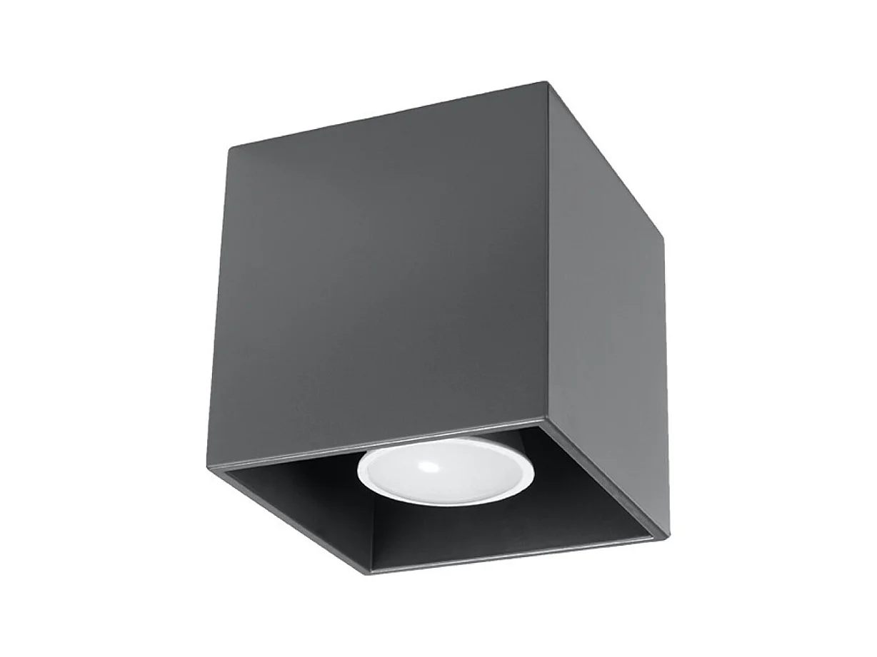 Plafonniers Quadx moderne en aluminium - 1 sources lumineuses 3000K - L.10 x H.10 cm - anthracite