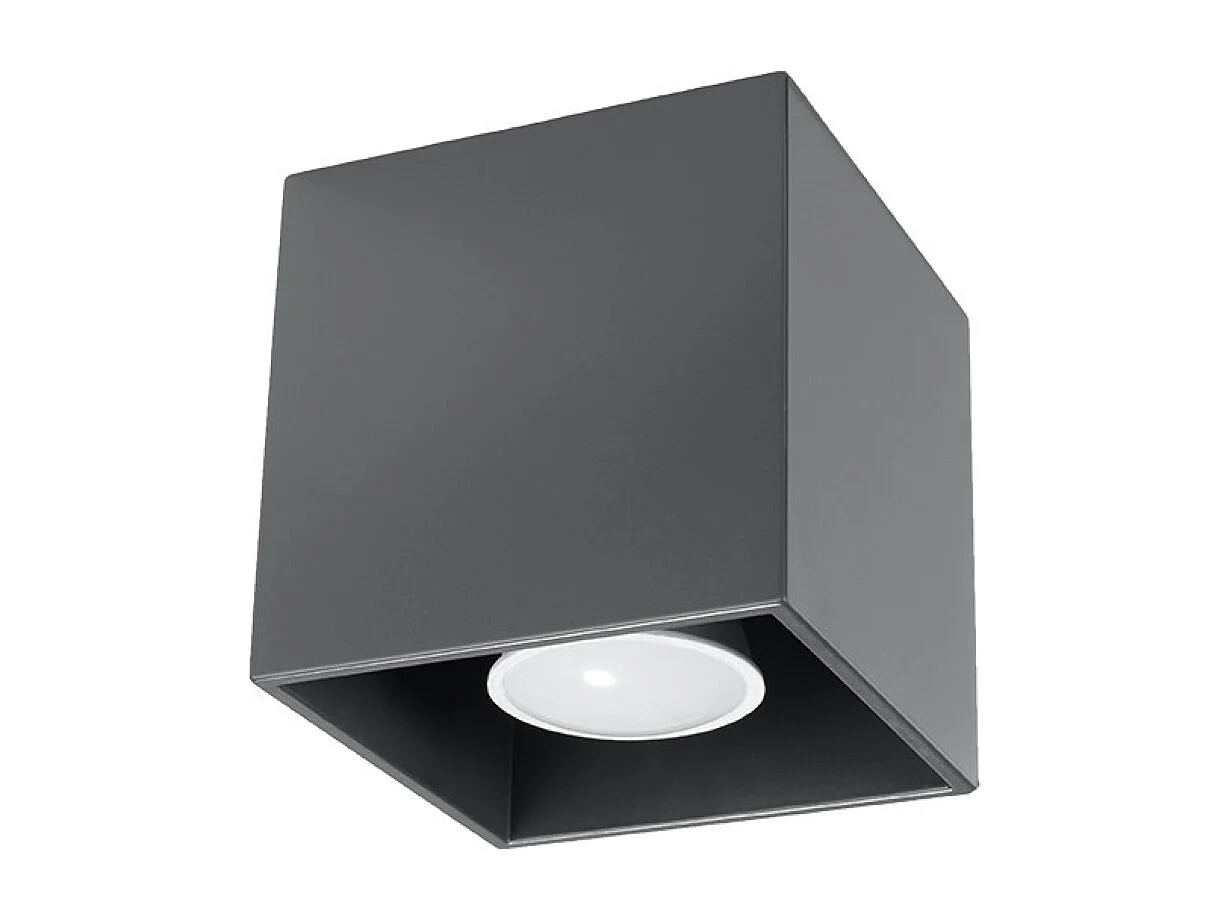 Plafonniers Quadx moderne en aluminium - 1 sources lumineuses 3000K - L.10 x H.10 cm - anthracite