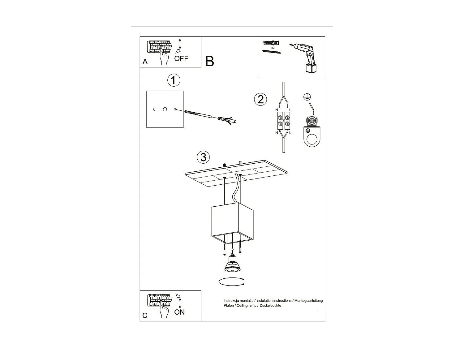 Plafonniers Quadx moderne en aluminium - 1 sources lumineuses 3000K - L.10 x H.10 cm - anthracite