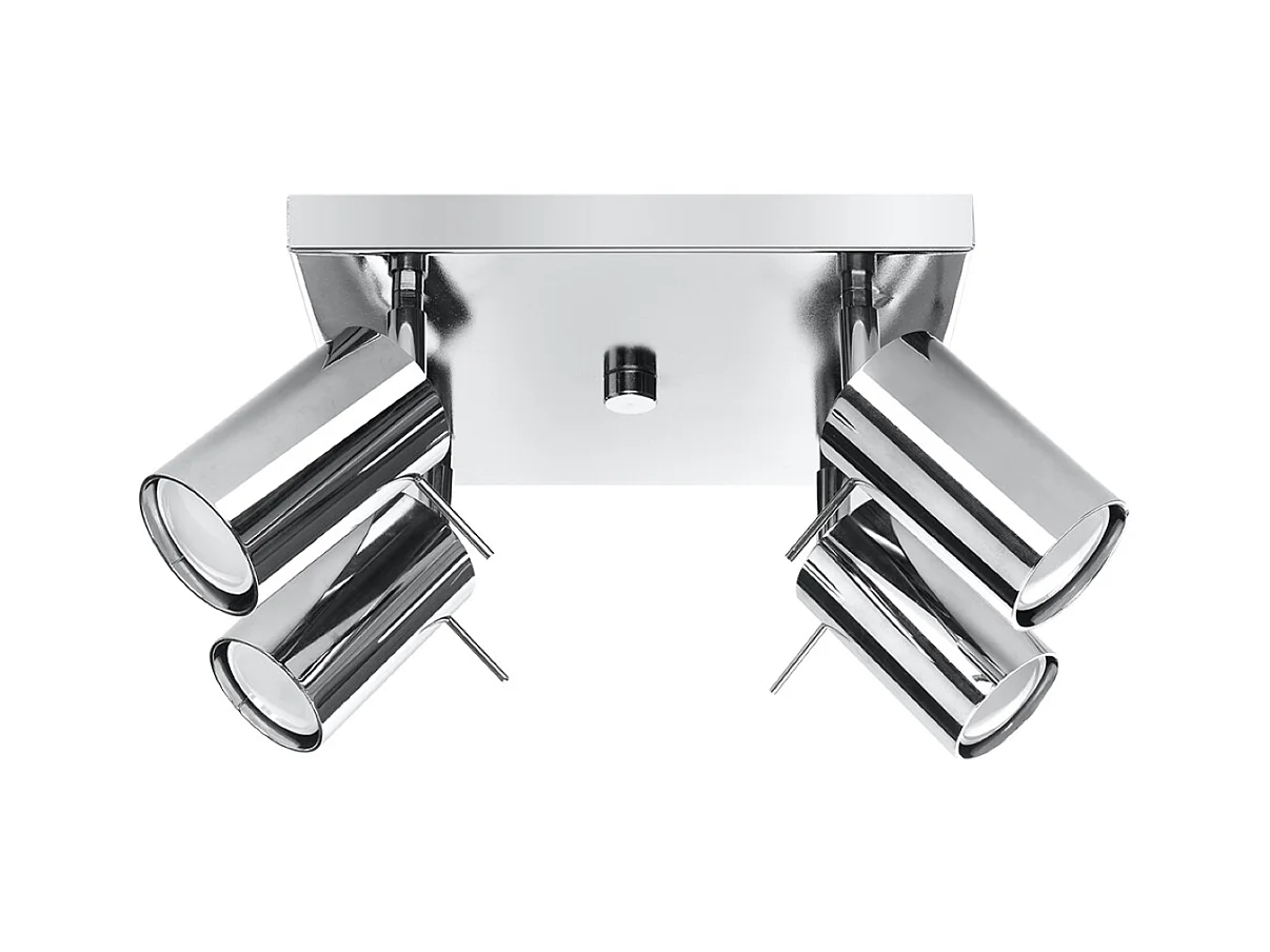 Plafonniers Briix moderne en acier - 4 sources lumineuses 3000K - L.25 x H.16 cm - chrome
