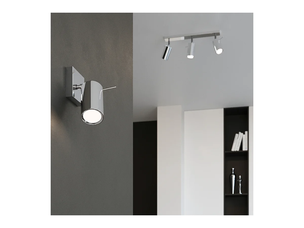 Plafonniers Briix moderne en acier - 4 sources lumineuses 3000K - L.25 x H.16 cm - chrome