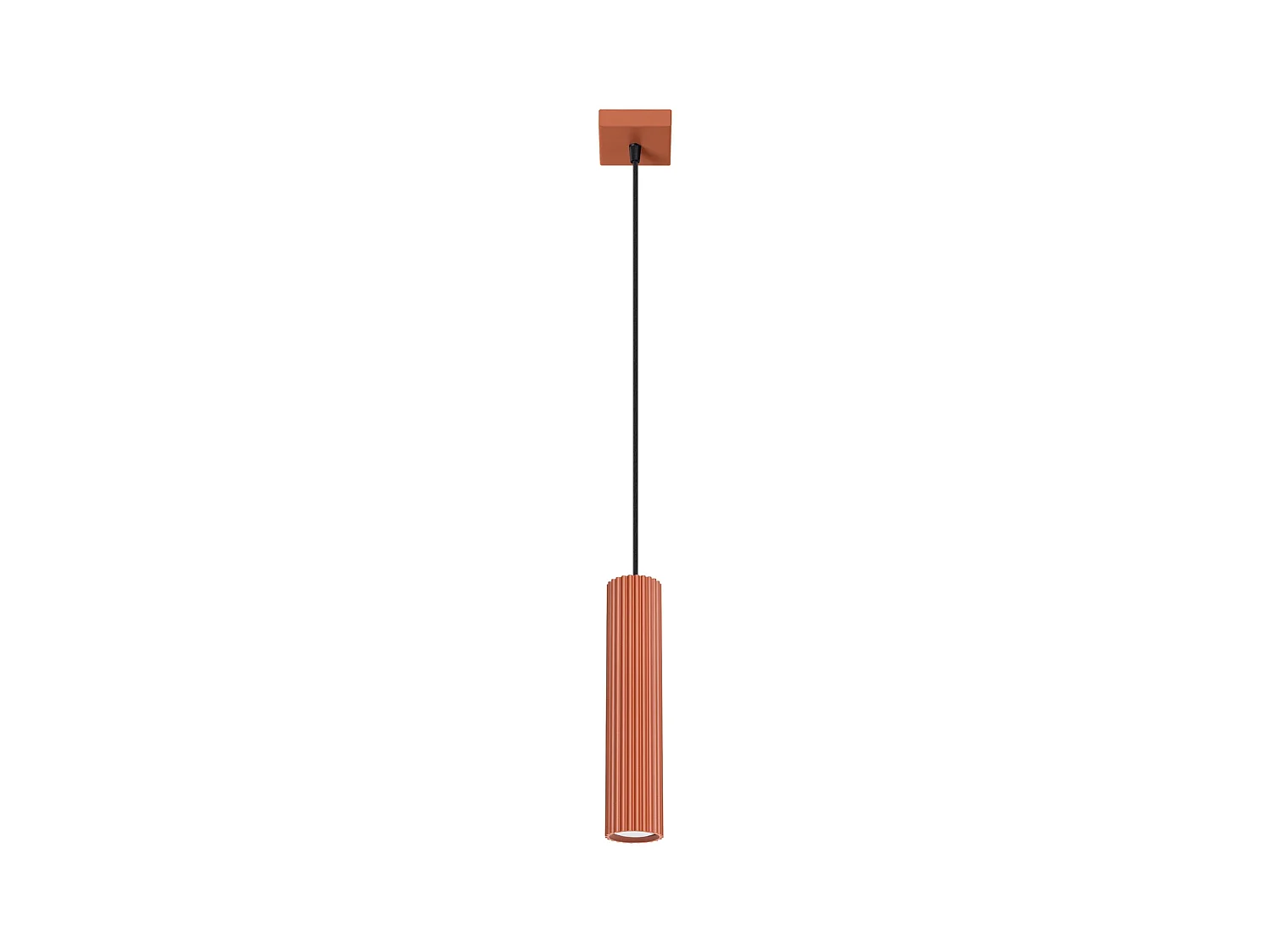 Hanglamp Gloow minimalistisch van  - 1 lichtbronnen 3000K - L.8 x H.118 cm - rode oker