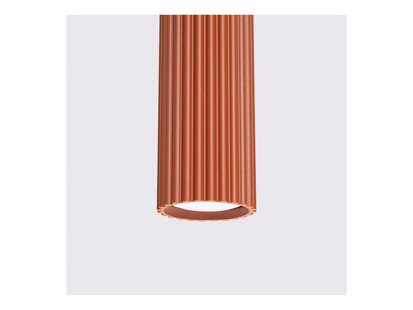 Hanglamp Gloow minimalistisch van  - 1 lichtbronnen 3000K - L.8 x H.118 cm - rode oker