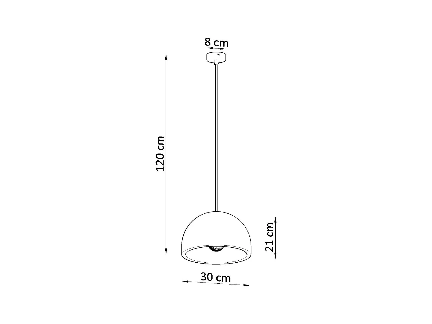 Lampy wiszące industrialny Tikolito, beton - 1 źródło światła 4000K - L.30 x H.120 cm - szary