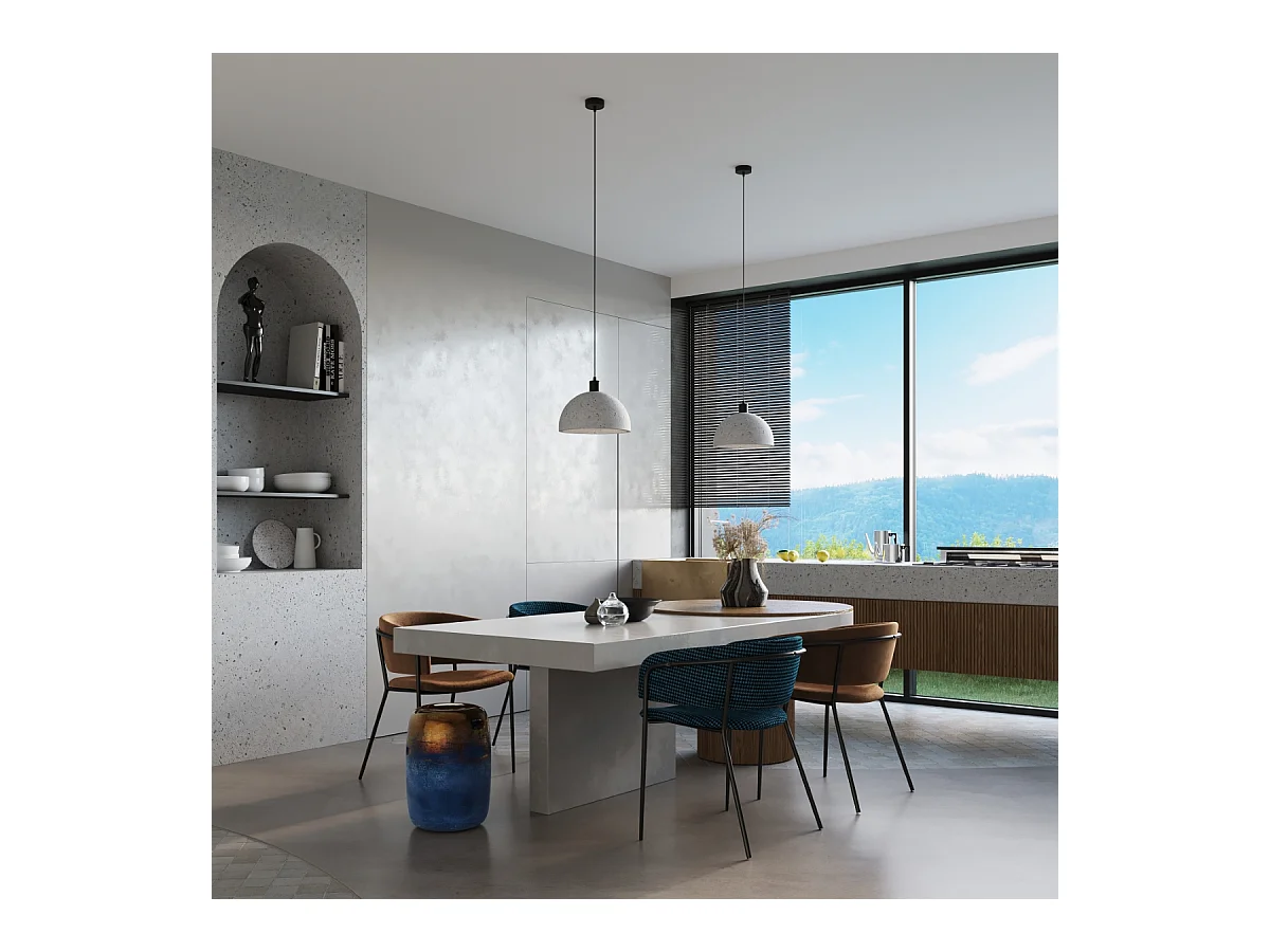 Lampy wiszące industrialny Tikolito, beton - 1 źródło światła 4000K - L.30 x H.120 cm - szary