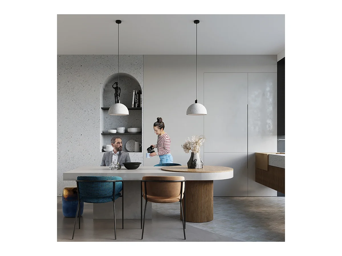 Lampy wiszące industrialny Tikolito, beton - 1 źródło światła 4000K - L.30 x H.120 cm - szary