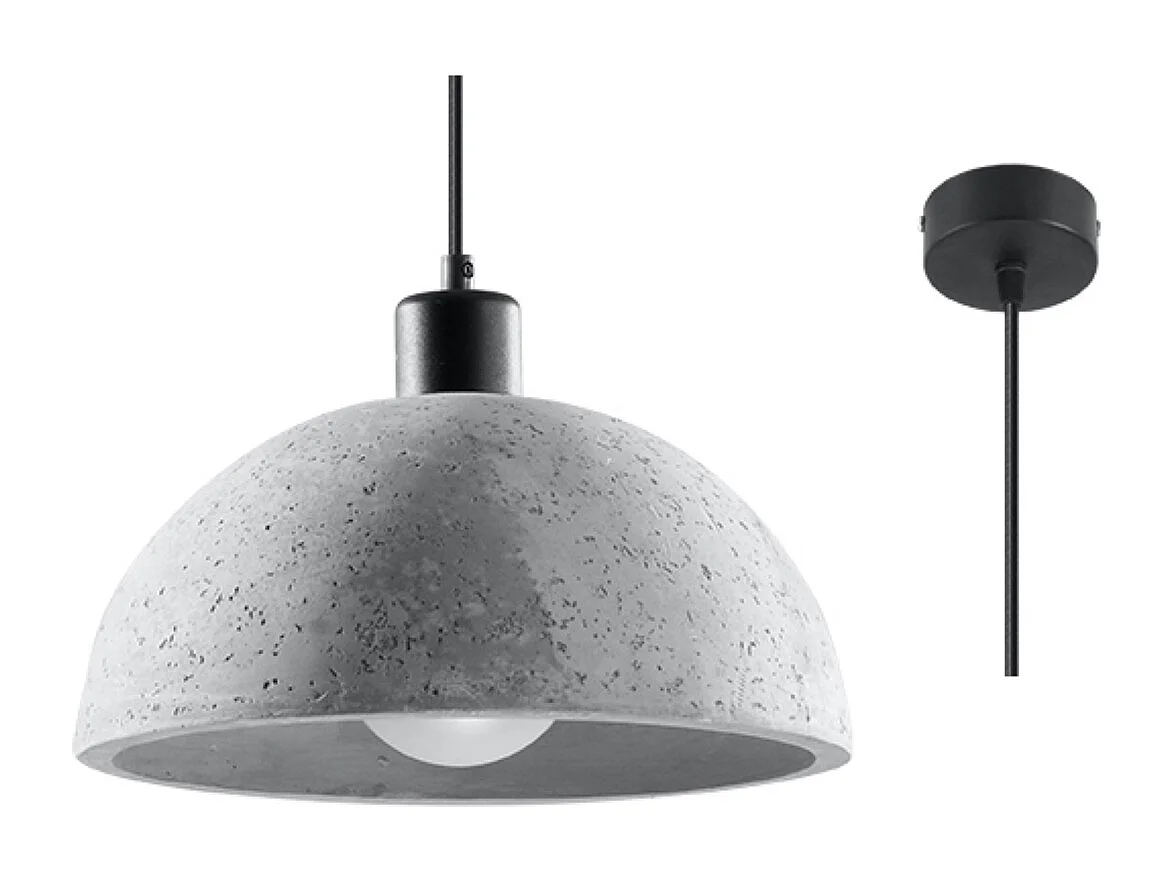 Lampes suspendues Tikolito industriel en béton - 1 sources lumineuses 4000K - L.30 x H.120 cm - gris