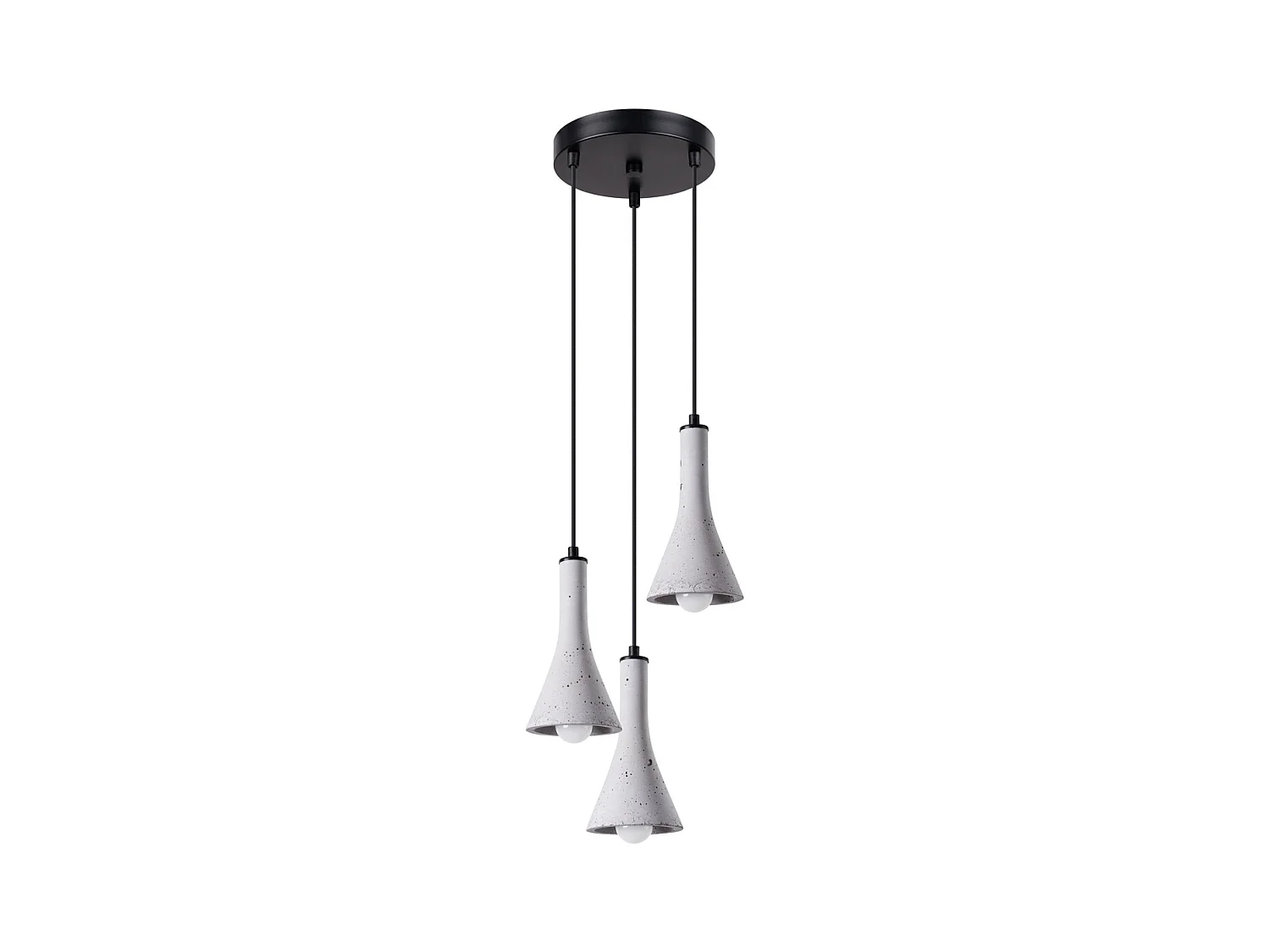 Lampes suspendues Lum moderne en béton - 3 sources lumineuses 3000K - L.27 x H.115 cm - gris