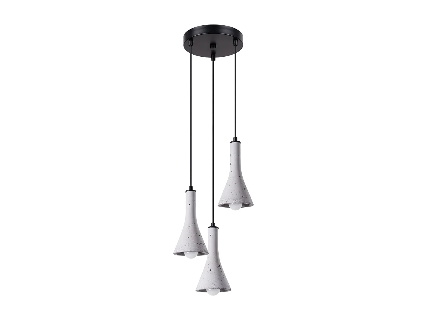Lampes suspendues Lum moderne en béton - 3 sources lumineuses 3000K - L.27 x H.115 cm - gris